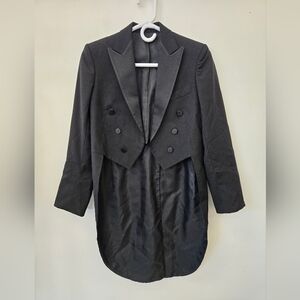 ​Yves Saint Laurent Vintage Wool Tailcoat Tuxedo Jacket Black